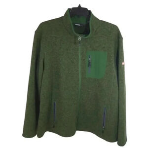 {Swiss Tech} Men's Zippered Fleece Jacket in Green Size 2XL